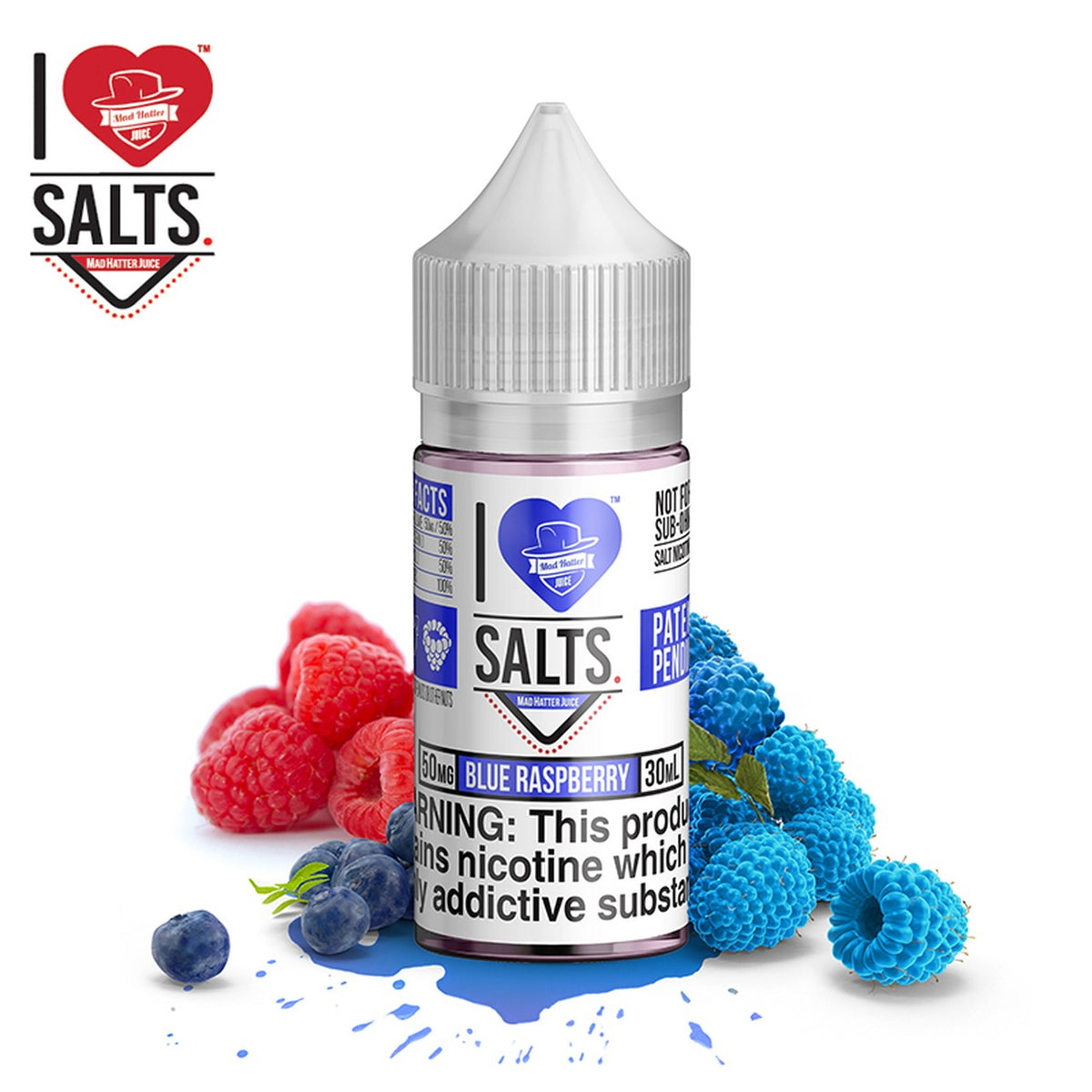 BLUE RASPBERRY - I LOVE SALTS - MAD HATTER JUICE - 30ML