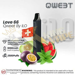 BUY ILO DISPOSABLE BY QWEET 2500 PUFFS 5% NIC STRENGTH