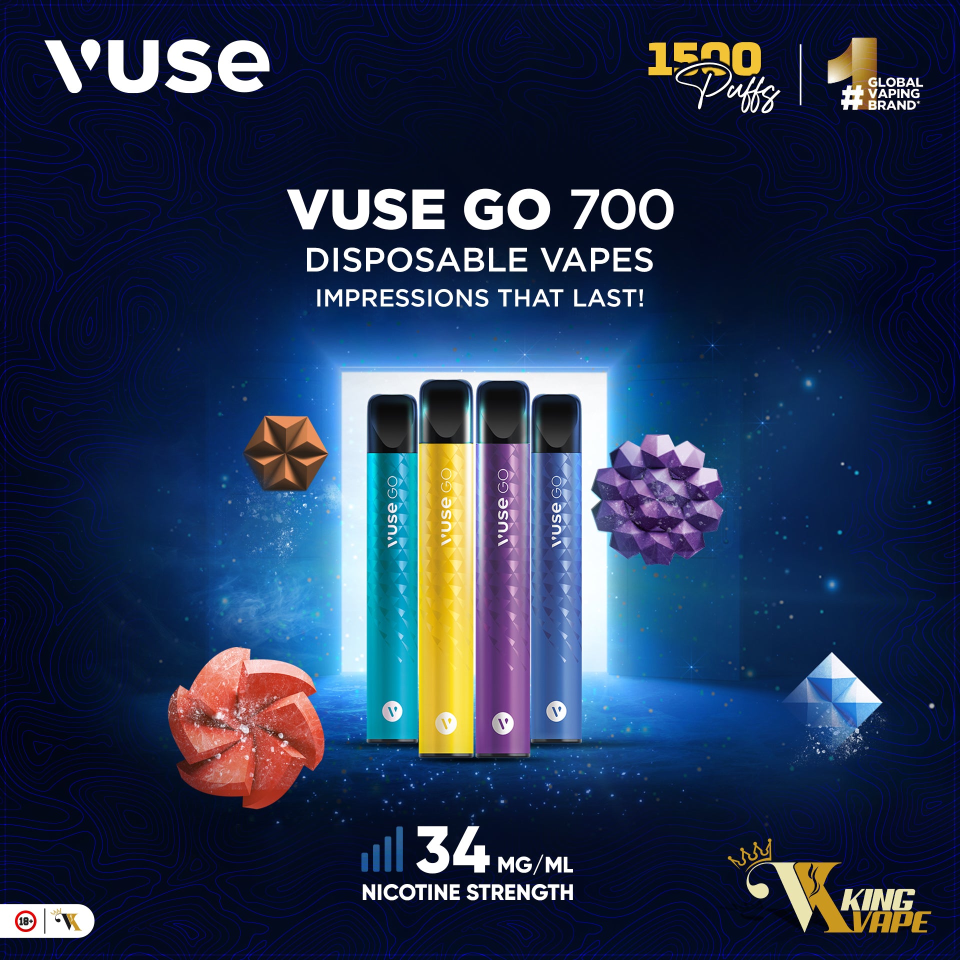 VUSE GO 700 DISPOSABLE 700 PUFFS – KING VAPE