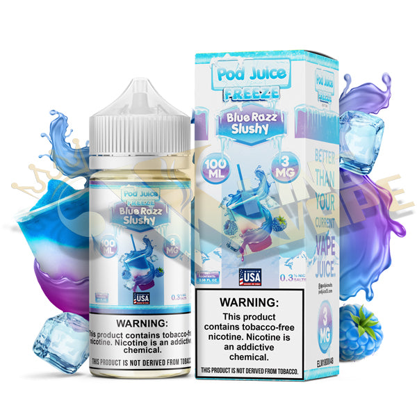 BLUE RAZZ SLUSHY FREEZE BY POD JUICE