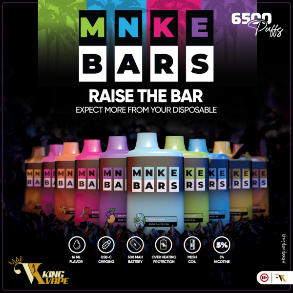 MNKE BARS DISPOSABLE 6500 PUFFS